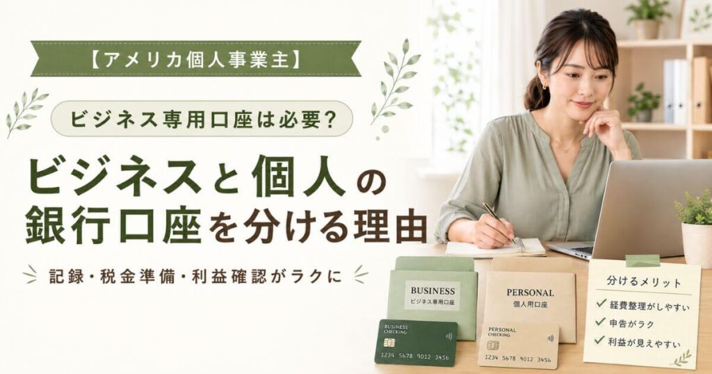 アメリカの個人事業主｜ビジネス口座は必要？