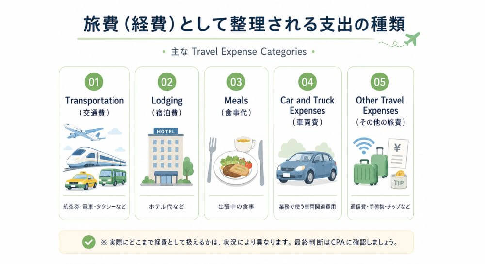 ビジネスの旅行・出張での経費の種類